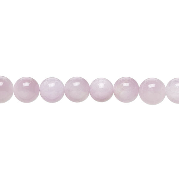 Kunzite 1pkg1, hand-cut round bead natural B grade, 8 inch 6mm image number 0