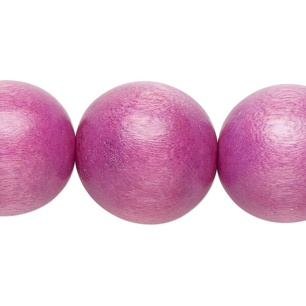 Bead, Taiwanese cheesewood (dyed / waxed), lavender, 19-20mm round. Sold per 15-1/2" to 16" strand. image number 0