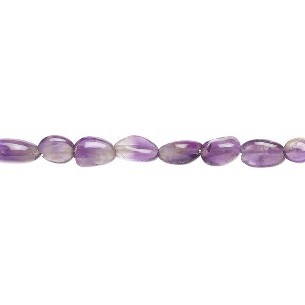 Banded amethyst 1pkg1, hand-cut pebble bead natural 8 inch small image number 0
