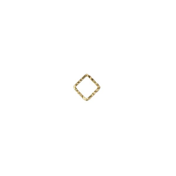 Component, gold-plated brass, 5mm single-sided diamond-cut open square, 1.3mm thick. Sold per pkg of 100. image number 0