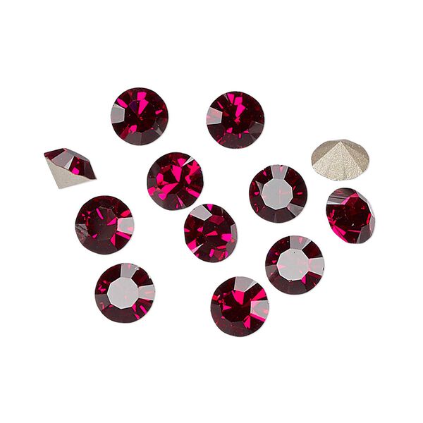 Chaton 144pk ruby foil back, Preciosa MAXIMA Czech crystal rhinestone 6.14-6.32mm 15-cut faceted round SS29 image number 0