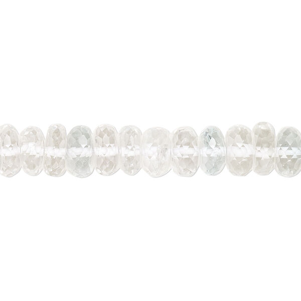 White topaz / sky blue topaz 1pkg1, hand-cut micro-faceted rondelle bead 8 inch 7x3mm-8x4mm image number 0