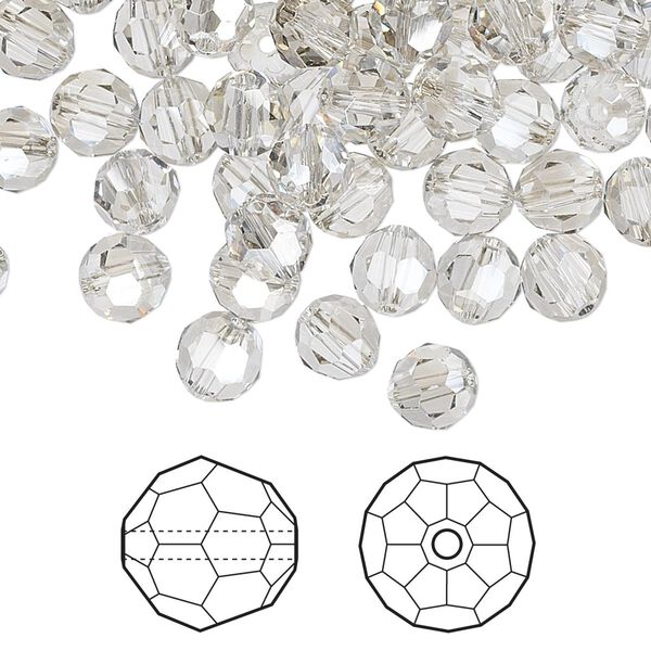 Bead 360pk crystal silver shade, Swarovski® 6mm round 5000 image number 0