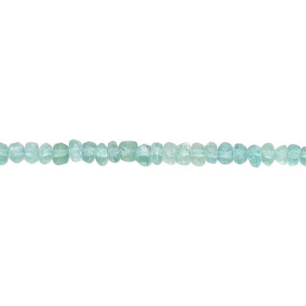 Apatite 1pkg1, hand-cut faceted rondelle bead natural 12 inch 3x1mm-4x2mm image number 0