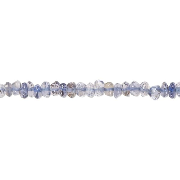 Iolite 1pkg1, hand-cut tumbled faceted saucer / rondelle bead natural 13 inch 3x1mm-5x3mm image number 0