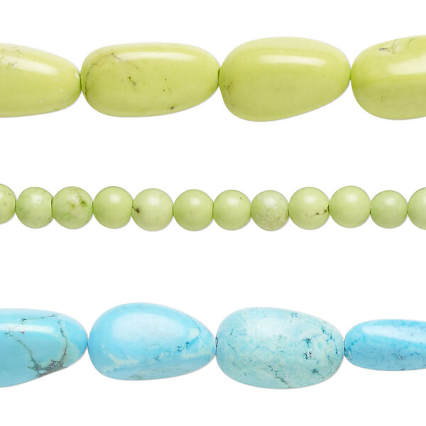 Magnesite 1pkg3, round / nugget bead 15 inch mix 4-6mm / small image number 0