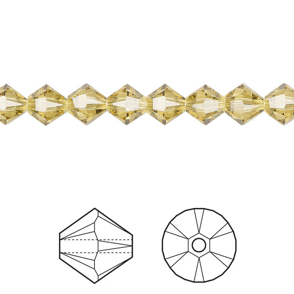 Bead 144pk dark jonquil, Crystal Passions® Regenerated 6mm bicone 5328 image number 0