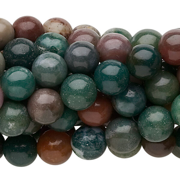 Fancy jasper 1pkg10, round bead natural 15.5-16 inch 8mm image number 0