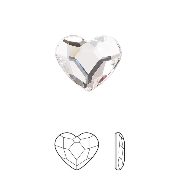 Flat back 108pk crystal foil back, Preciosa MAXIMA Czech crystal rhinestone 14mm heart image number 0