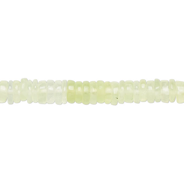Prehnite 1pkg1, hand-cut rondelle bead natural 8 inch 4x1mm-6x3mm image number 0