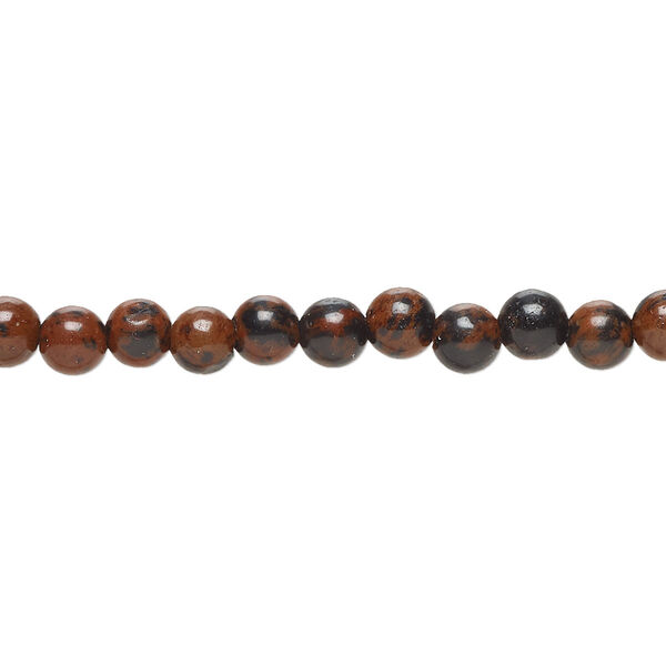 Mahogany obsidian 1pkg1, round bead natural B grade, 15.5-16 inch 5mm image number 0