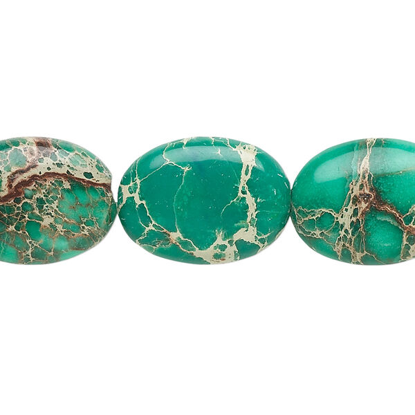 Magnesite 1pkg1, flat oval bead B grade, 15.5-16 inch 18x13mm image number 0