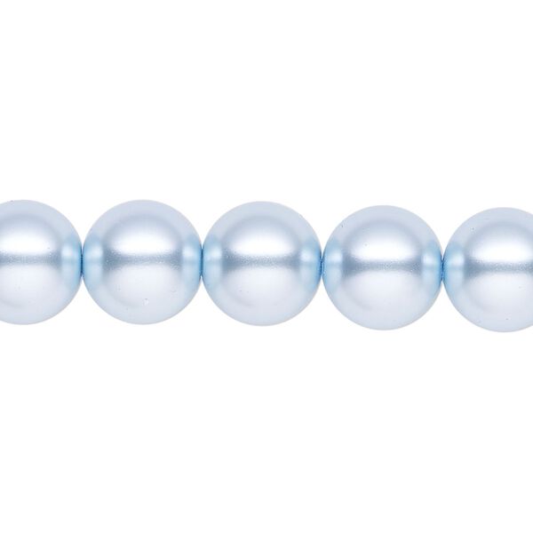 Pearl 2pk light blue, Celestial Crystal® 10mm round 15.5-16 inch image number 0