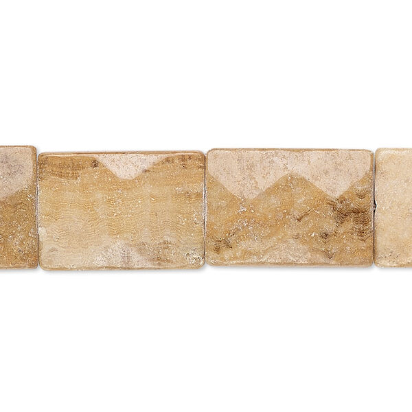 Wood marble 1pkg1, faceted flat rectangle bead 15 inch 17x12mm-18x13mm image number 0