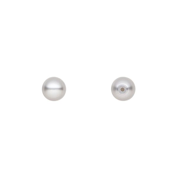 Pearl 300pk light grey, Preciosa Czech crystal 6mm half-drilled round image number 0