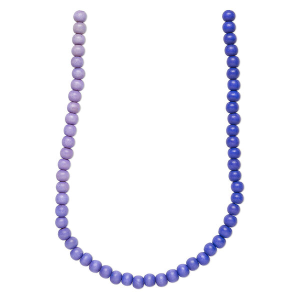 Bead, Taiwanese cheesewood (dyed / waxed), purple ombre, 8mm round. Sold per pkg of (2) 15-1/2" to 16" strands. image number 0