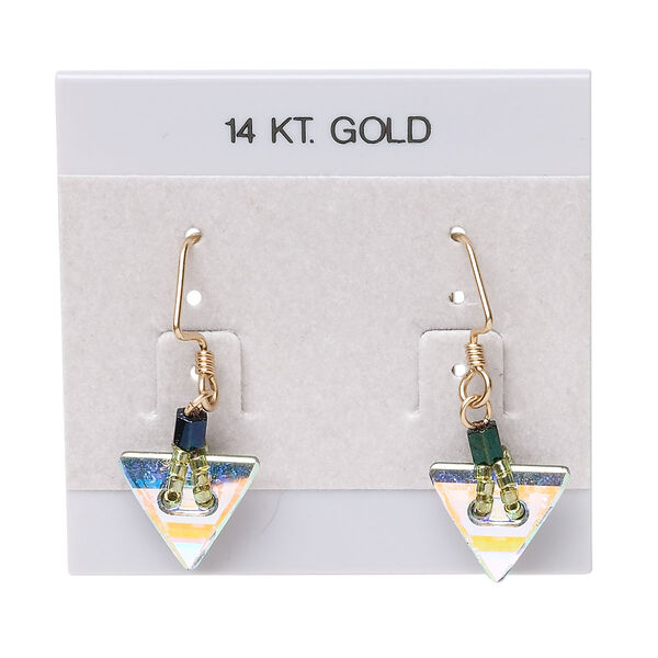 Earring card, flocked plastic, grey and black, 2x2-inch square with "14 KT. GOLD." Sold per pkg of 25. image number 0