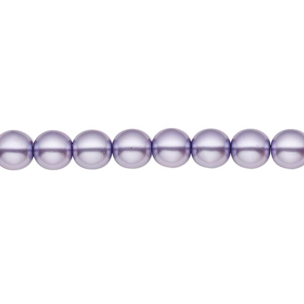 Bead, Czech pearl-coated glass druk, opaque lavender, 6mm round. Sold per 15-1/2" to 16" strand. image number 0