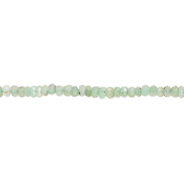 Chrysoprase 1pkg1, hand-cut faceted rondelle bead natural 13 inch 2x1mm-3x2mm image number 0