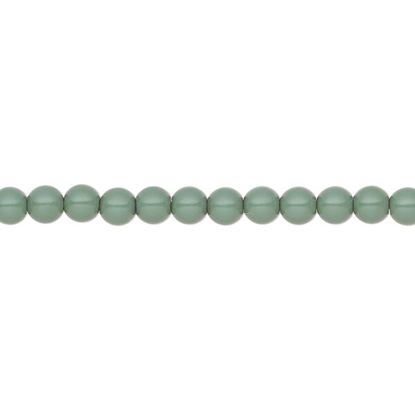 Pearl 600pk sage green, Preciosa Czech crystal 4mm round image number 0