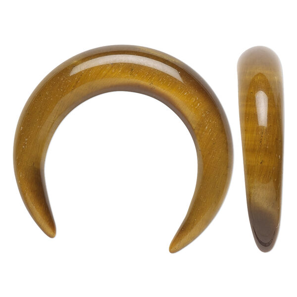 Tigereye 1pkg1, hand-cut undrilled naja moon focal natural 32x28mm-34x30mm / 7-8mm thick image number 0