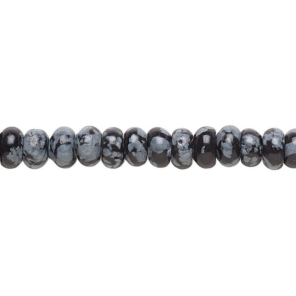 Snowflake obsidian 1pkg1, rondelle bead natural 15.5-16 inch 6x3mm image number 0