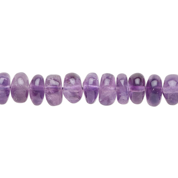 Bead, amethyst (natural), 7x4mm-8x6mm hand-cut rondelle, C grade, Mohs hardness 7. Sold per 15-1/2" to 16" strand. image number 0