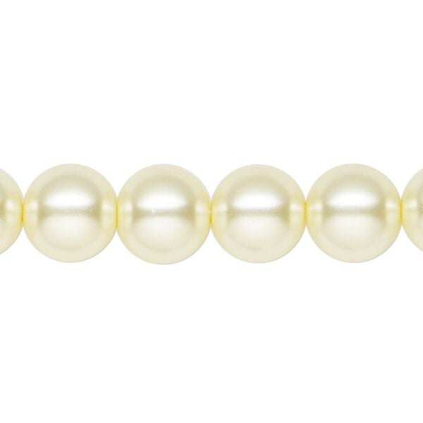 Pearl 2pk ivory, Celestial Crystal® 10mm round 15.5-16 inch image number 0