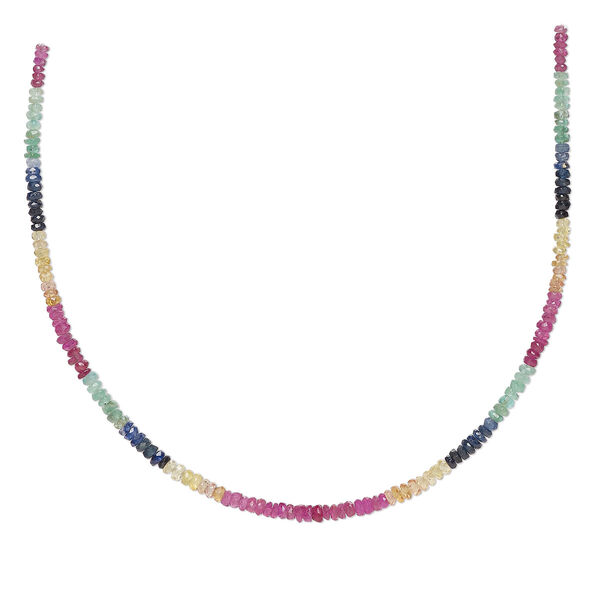 Multi-sapphire / emerald 1pkg1, hand-cut faceted rondelle bead 8 inch 2x1mm-3.5x2.5mm image number 0