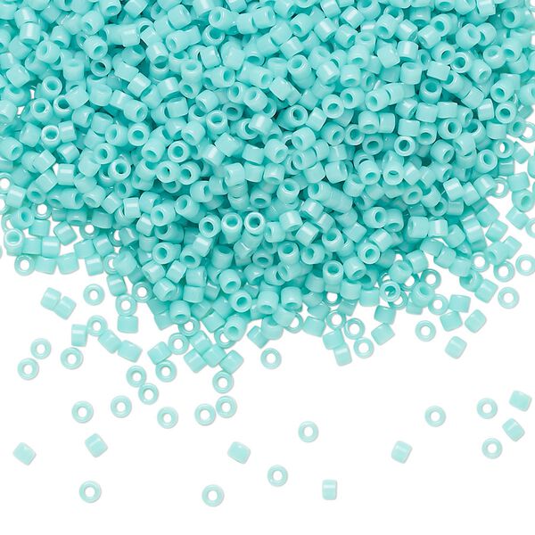 Seed bead, Delica®, glass, pkg/50g, #11 round, opaque sea opal (DB-1136). image number 0