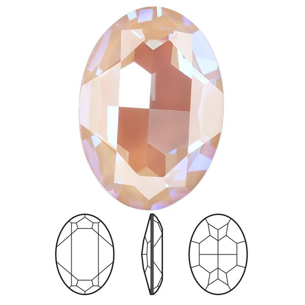 Fancy stone 24pk crystal dusty pink DeLite, Swarovski® 30mm oval 4127 image number 0