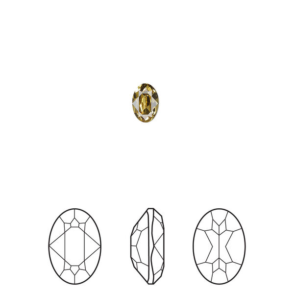Fancy stone 1pkg360 dark jonquil foil back, Swarovski® ReCreated™ 6x4mm oval 4120 image number 0