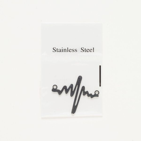 Link, stainless steel, 29x27mm-29x28mm heart line. Sold individually. image number 0