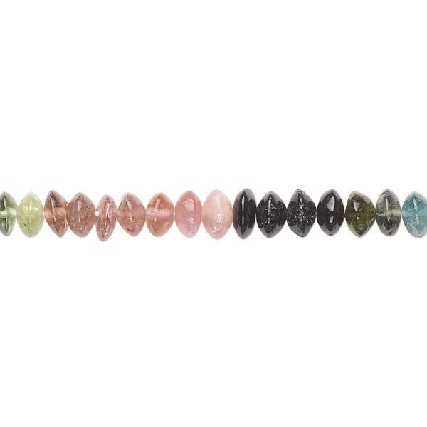 Multi-tourmaline 1pkg1, hand-cut rondelle bead natural 15.5-16 inch 5x2mm image number 0