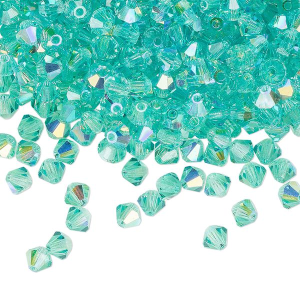 Bead 720pk Caribbean Sea AB, Preciosa Czech crystal 4mm bicone image number 0