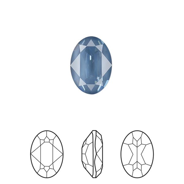 Fancy stone 1pk crystal denim ignite LacquerPRO, Crystal Passions® 14x10mm oval 4120 image number 0