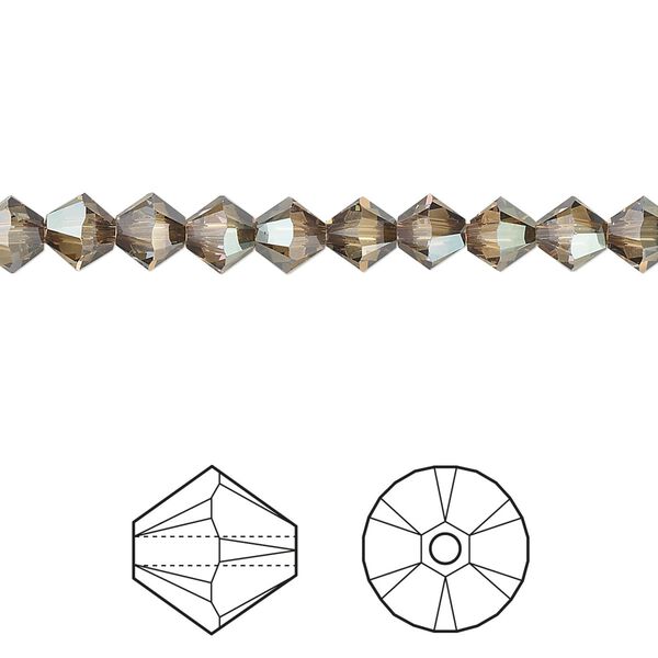 Bead 24pk crystal bronze shade, Crystal Passions® 5mm bicone 5328 image number 0