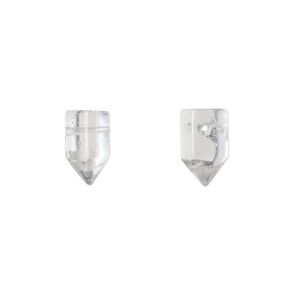 Quartz crystal 1pkg2, hand-cut top-drilled point bead natural 11x5mm-13x6mm image number 0