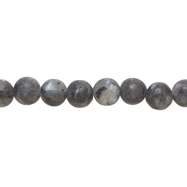 Blue labradorite 1pkg1, matte round bead natural B grade, 8 inch 6mm image number 0