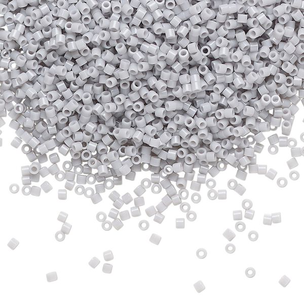 Seed bead, Delica®, glass, pkg/250g, #15 round, opaque ghost grey (DBS-1139). image number 0