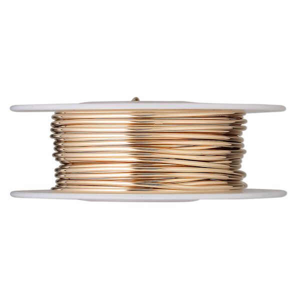 Wire, 14Kt gold-filled, dead-soft, round, 18 gauge. Sold per pkg of 5 feet. image number 0