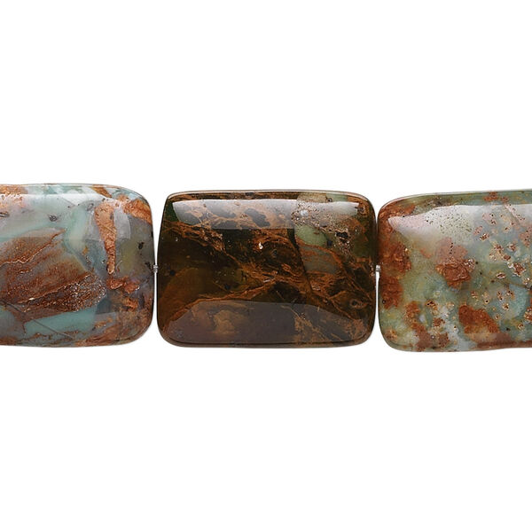Green "opal" 1pkg1, puffed pillow bead natural 15.5-16 inch 18x13mm image number 0