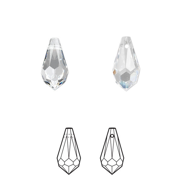 Drop 4pk crystal, Crystal Passions® 13x6.5mm pendant teardrop 6000 image number 0