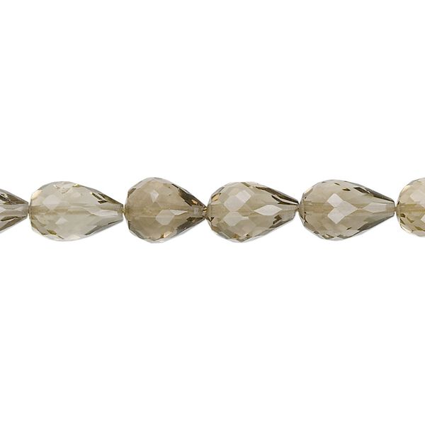 Golden quartz 1pkg10, hand-cut faceted teardrop bead 7x5mm-10x7mm image number 0
