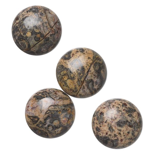 Leopardskin jasper 1pkg4, calibrated round cab natural 16mm image number 0