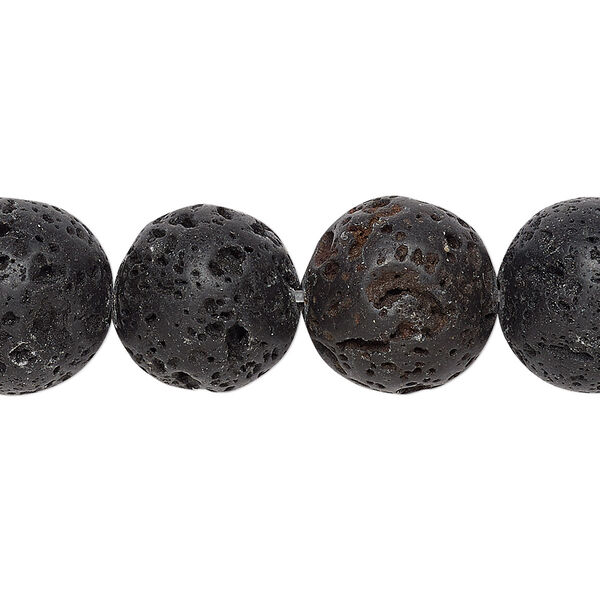 Lava rock 1pkg1, round bead 15.5-16 inch 14mm image number 0
