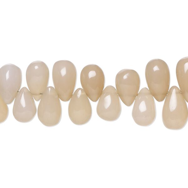 Peach chalcedony / purple chalcedony 1pkg1, hand-cut top-drilled teardrop bead 8 inch 9x6mm-10x7mm image number 0