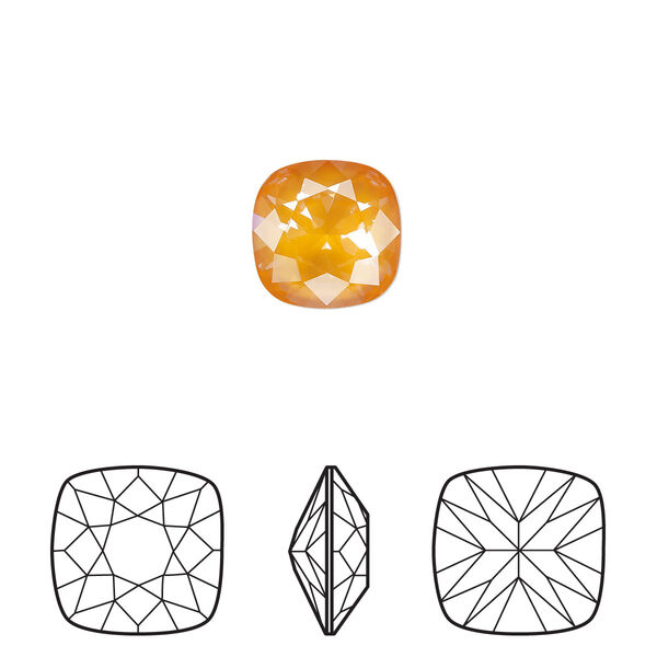 Fancy stone 144pk crystal mango ignite LacquerPRO, Swarovski® 10mm cushion 4470 image number 0