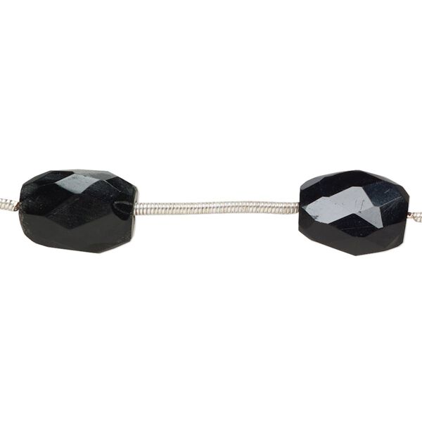 Black onyx 1pkg6, hand-cut faceted nugget bead medium image number 0
