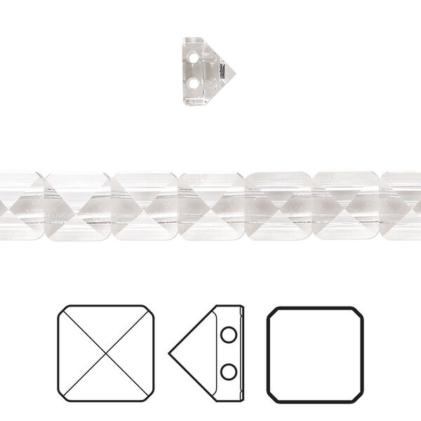 Bead 4pk crystal, Crystal Passions® 7.5mm square spike 5061 image number 0